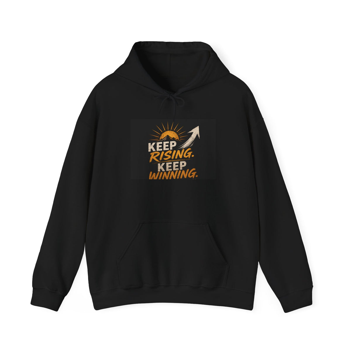 Motivational Hoodie – "Keep Rising, Keep Winning" Inspirational Arrow Sweatshirt