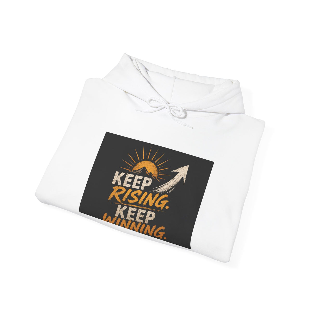 Motivational Hoodie – "Keep Rising, Keep Winning" Inspirational Arrow Sweatshirt