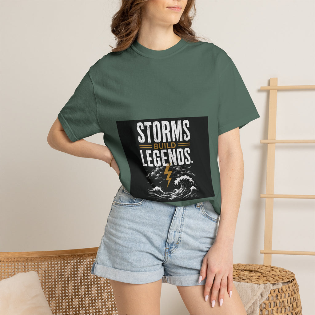 Storms Build Legends T-Shirt — Lightning Wave Graphic Tee