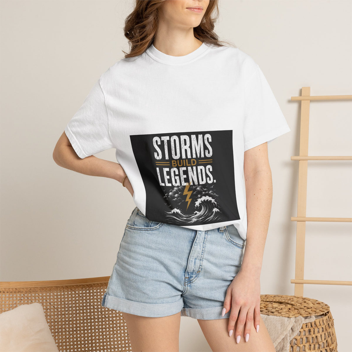 Storms Build Legends T-Shirt — Lightning Wave Graphic Tee