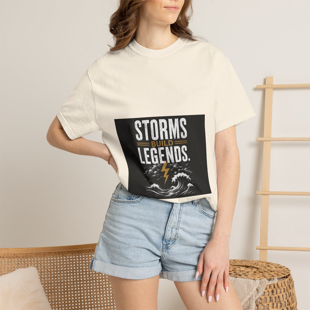 Storms Build Legends T-Shirt — Lightning Wave Graphic Tee