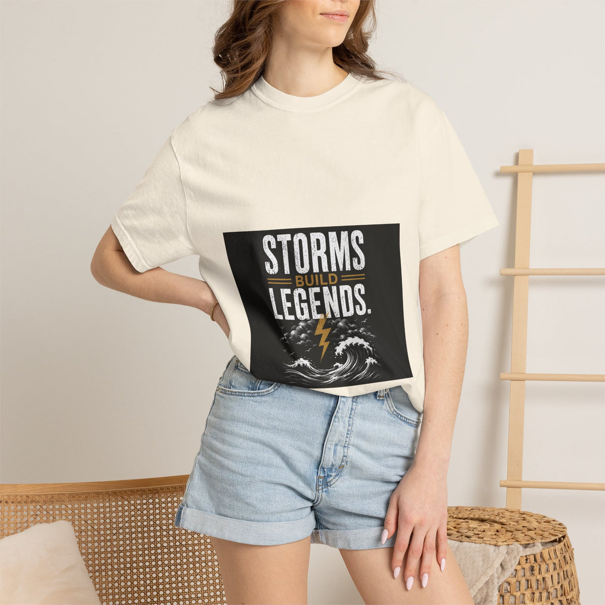 Storms Build Legends T-Shirt — Lightning Wave Graphic Tee