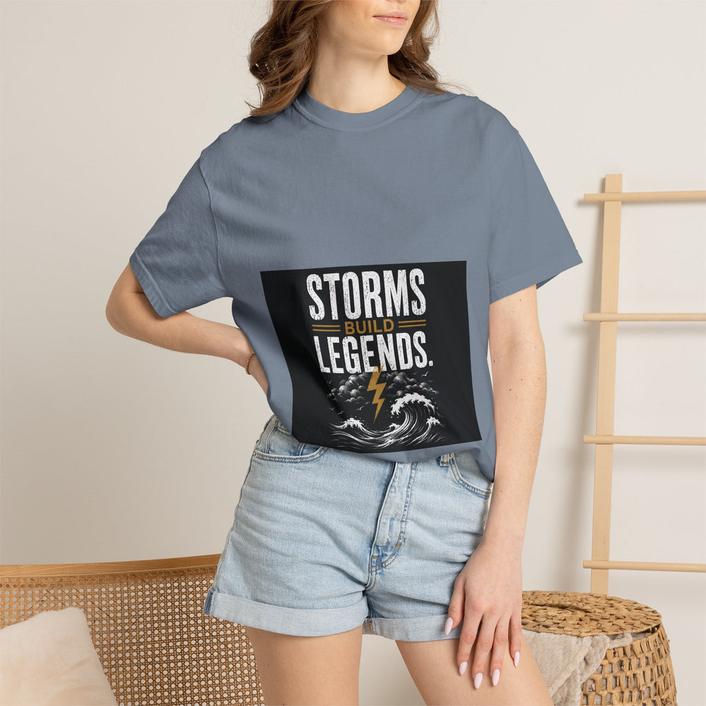 Storms Build Legends T-Shirt — Lightning Wave Graphic Tee