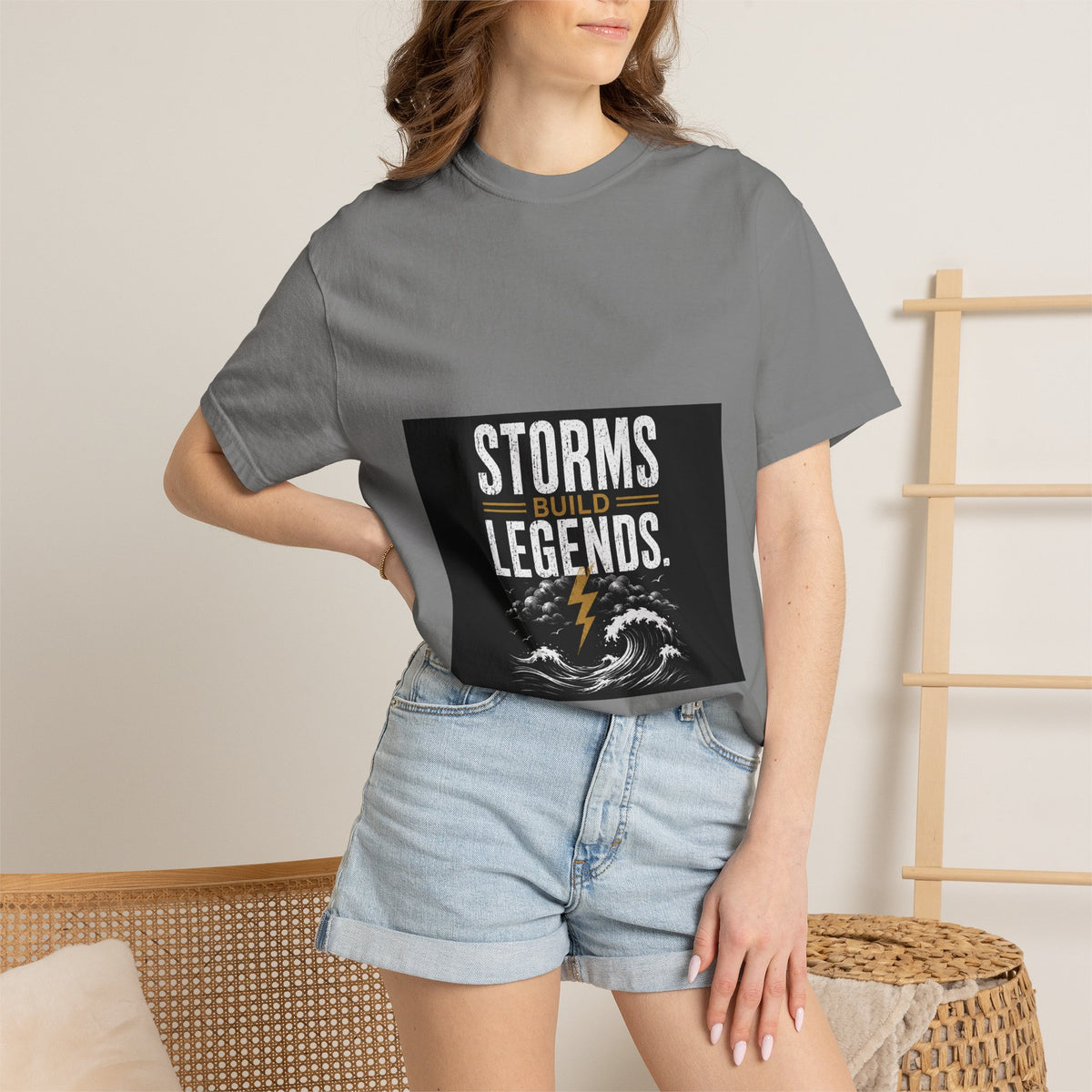 Storms Build Legends T-Shirt — Lightning Wave Graphic Tee