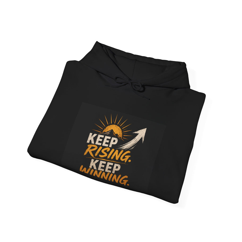 Motivational Hoodie – "Keep Rising, Keep Winning" Inspirational Arrow Sweatshirt
