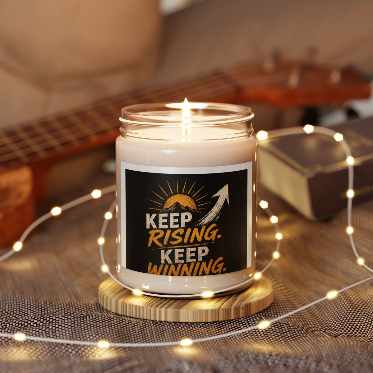 Keep Rising, Keep Winning Soy Candle — 9oz Motivational Scented Candle