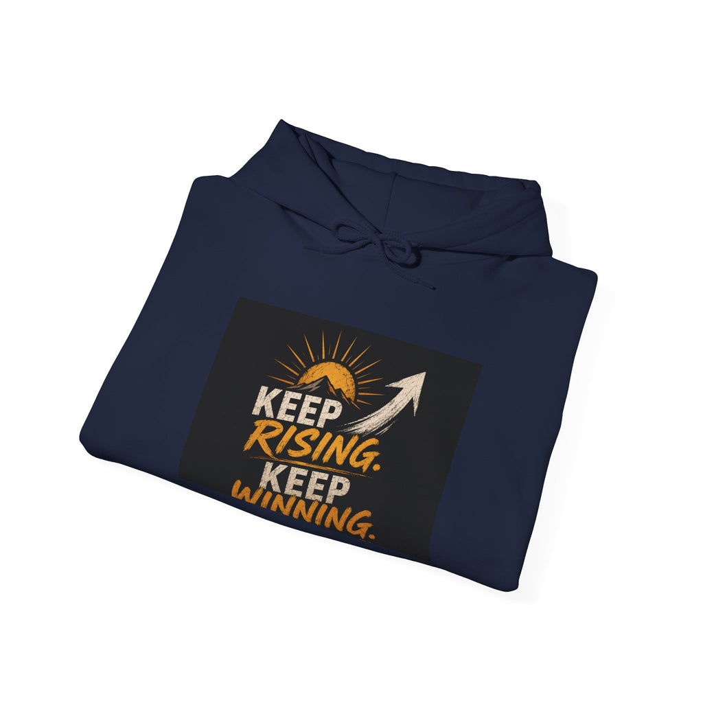 Motivational Hoodie – "Keep Rising, Keep Winning" Inspirational Arrow Sweatshirt