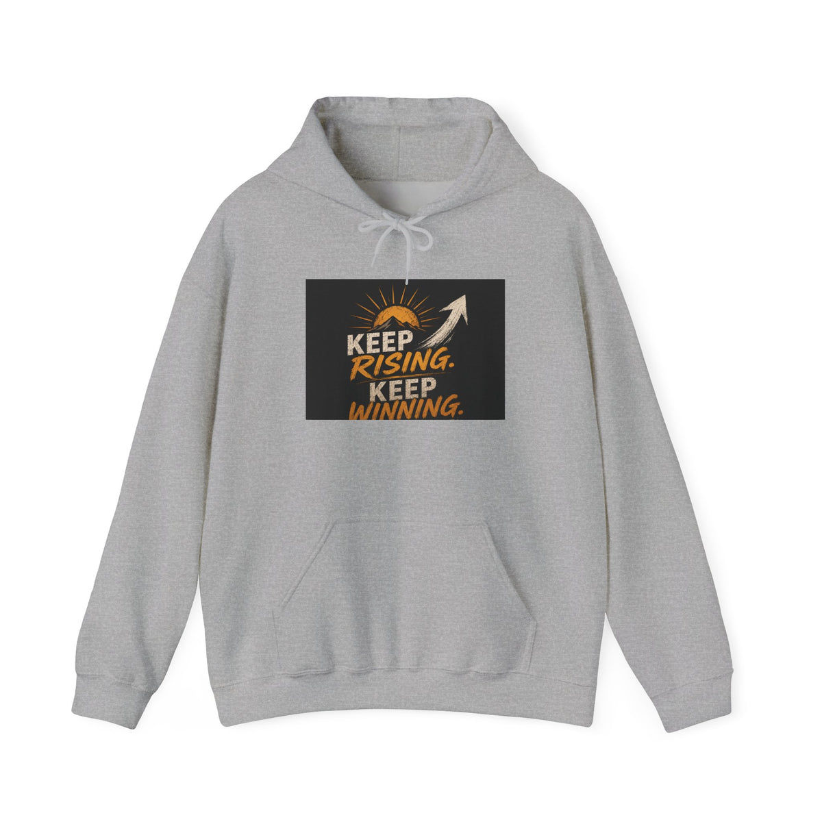 Motivational Hoodie – "Keep Rising, Keep Winning" Inspirational Arrow Sweatshirt