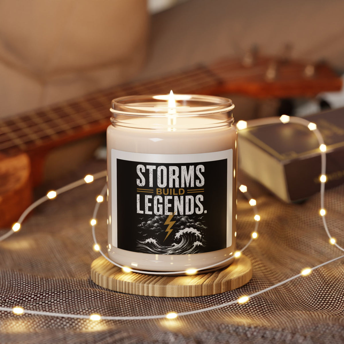 9oz Soy Candle — “Storms Build Legends” Scented Inspirational Candle
