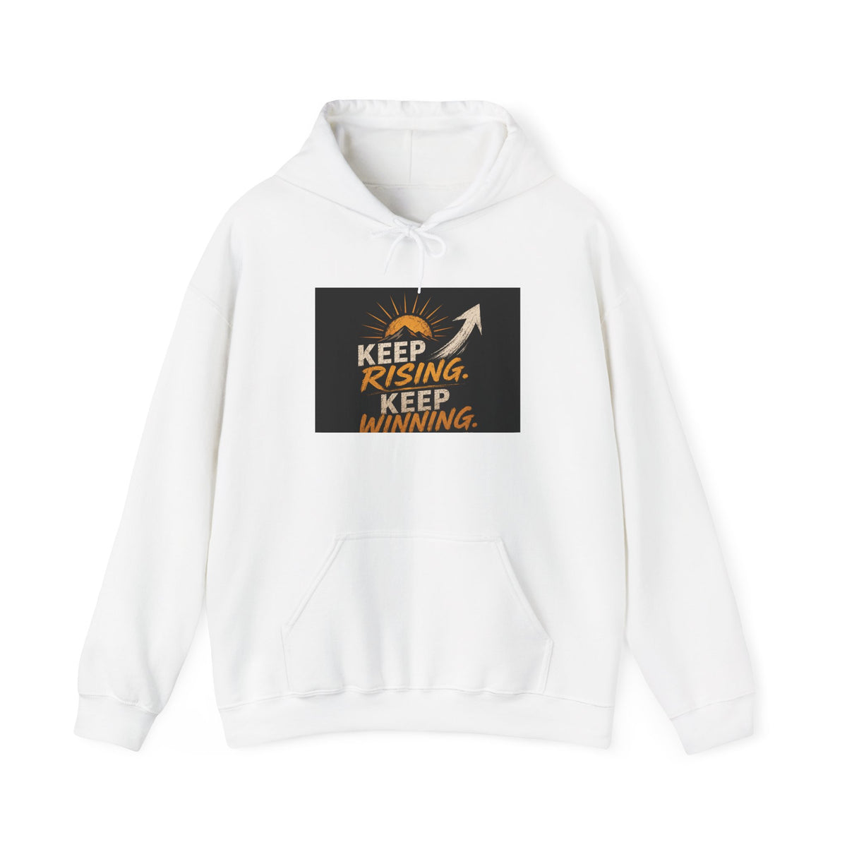 Motivational Hoodie – "Keep Rising, Keep Winning" Inspirational Arrow Sweatshirt