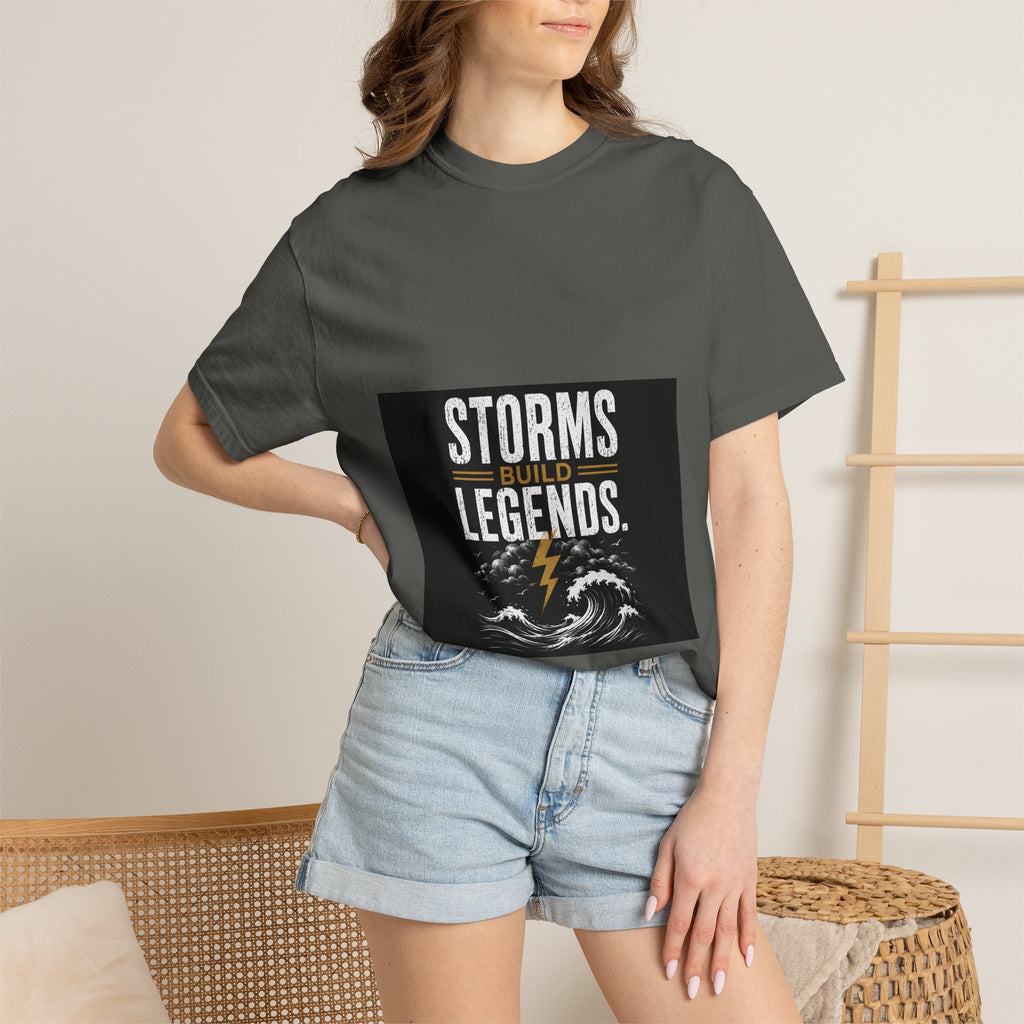 Storms Build Legends T-Shirt — Lightning Wave Graphic Tee