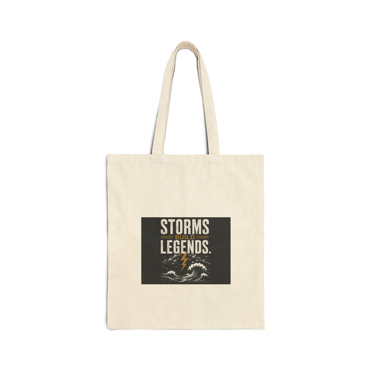 Storms & Legends Cotton Tote Bag — Adventure Graphic Canvas Shopper