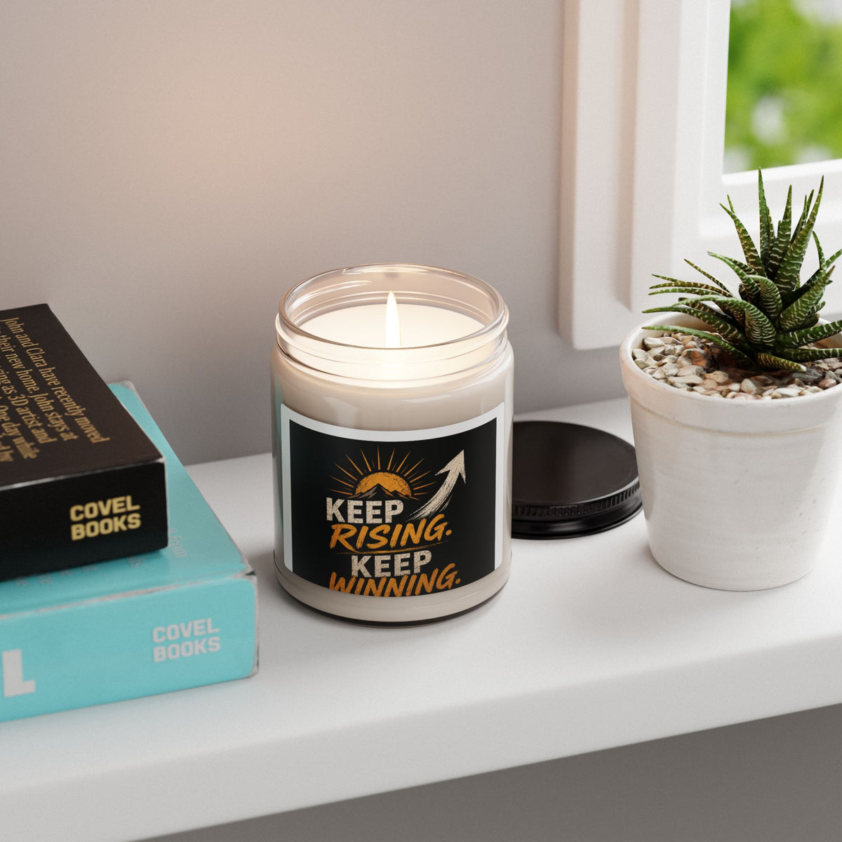 Keep Rising, Keep Winning Soy Candle — 9oz Motivational Scented Candle