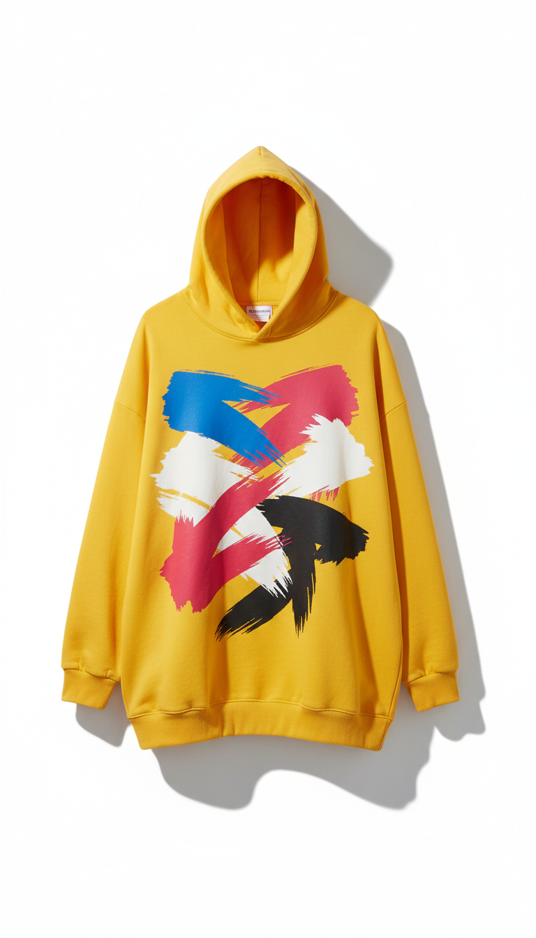 Yellow Oversized Graphic Affirmation Hoodie