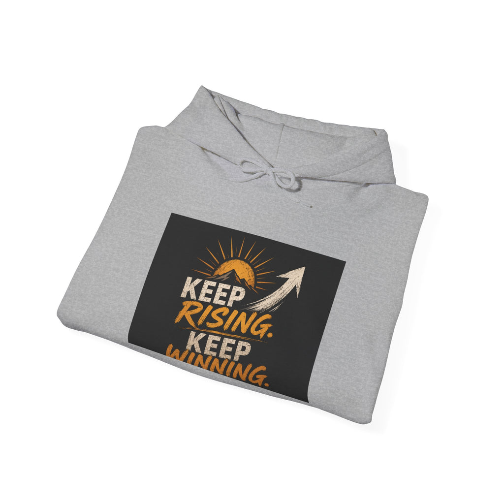 Motivational Hoodie – "Keep Rising, Keep Winning" Inspirational Arrow Sweatshirt
