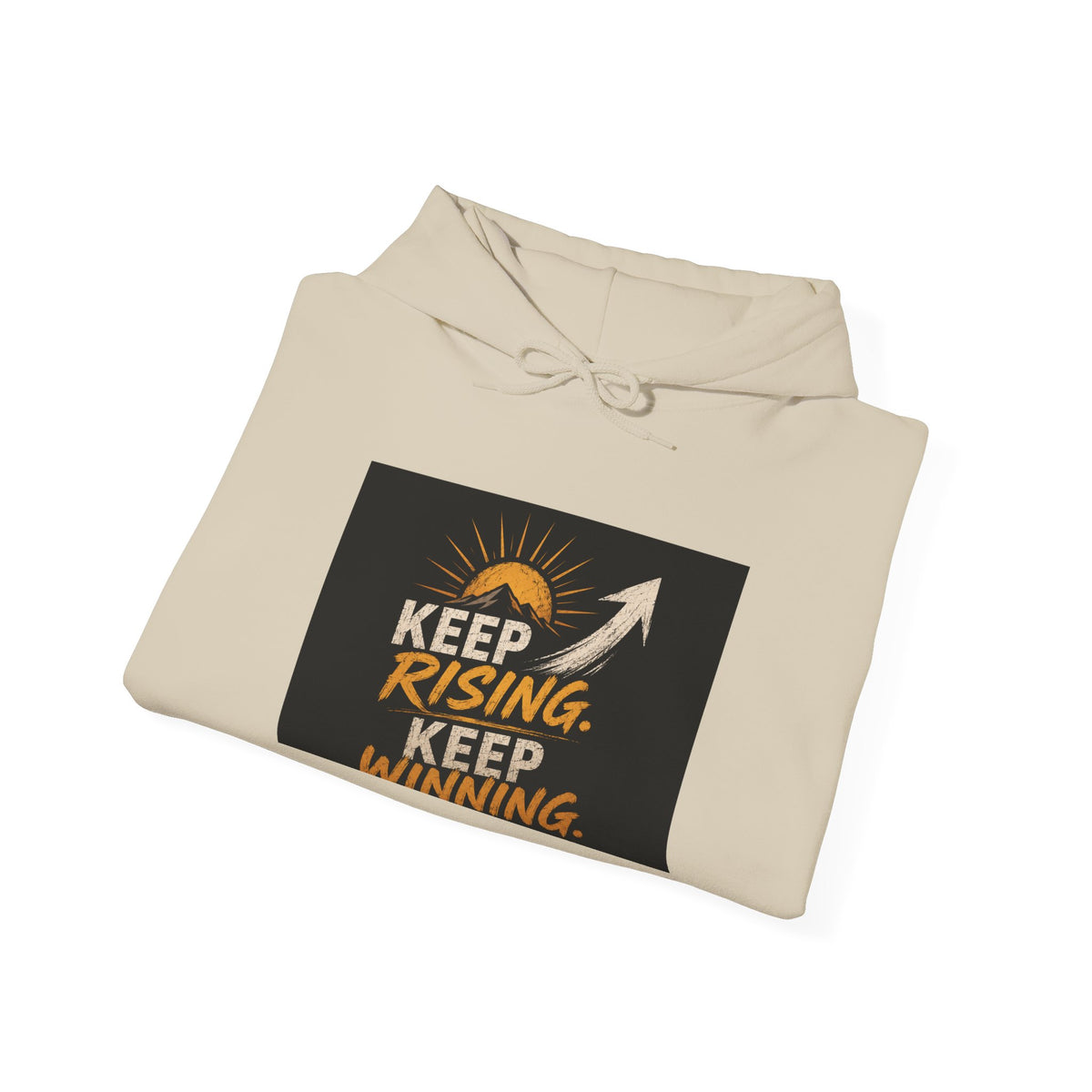 Motivational Hoodie – "Keep Rising, Keep Winning" Inspirational Arrow Sweatshirt