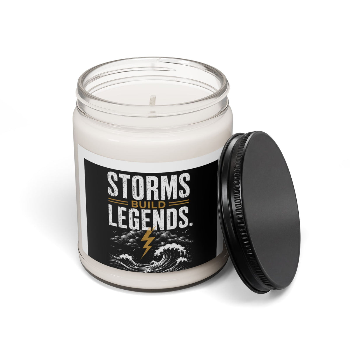 9oz Soy Candle — “Storms Build Legends” Scented Inspirational Candle