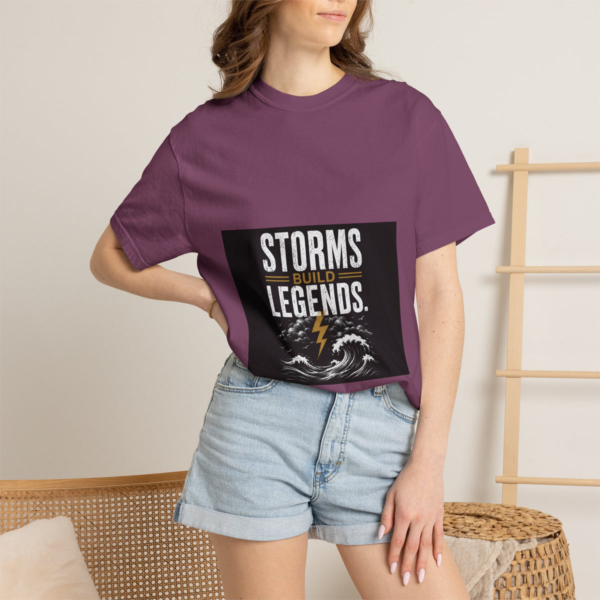 Storms Build Legends T-Shirt — Lightning Wave Graphic Tee