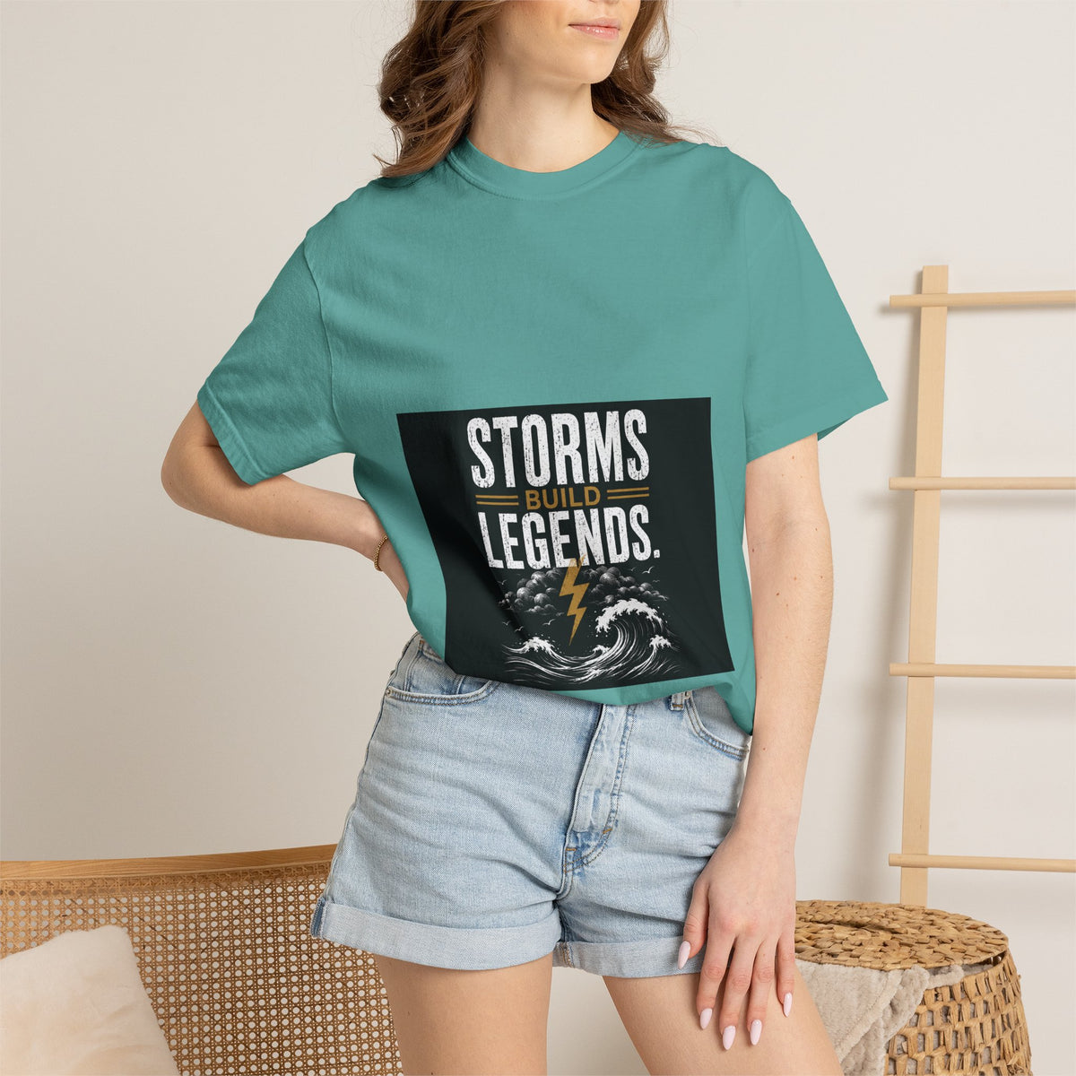 Storms Build Legends T-Shirt — Lightning Wave Graphic Tee