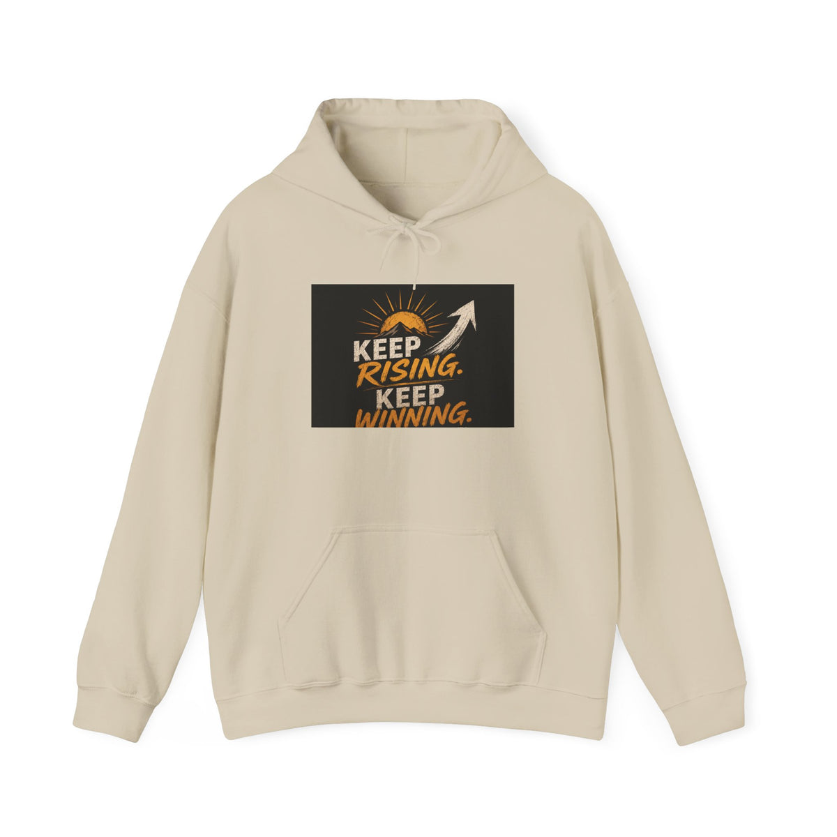 Motivational Hoodie – "Keep Rising, Keep Winning" Inspirational Arrow Sweatshirt